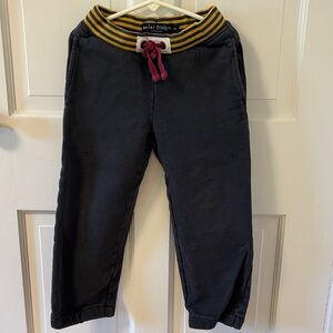 Mini Boden Faded Black Joggers with Striped Waistband